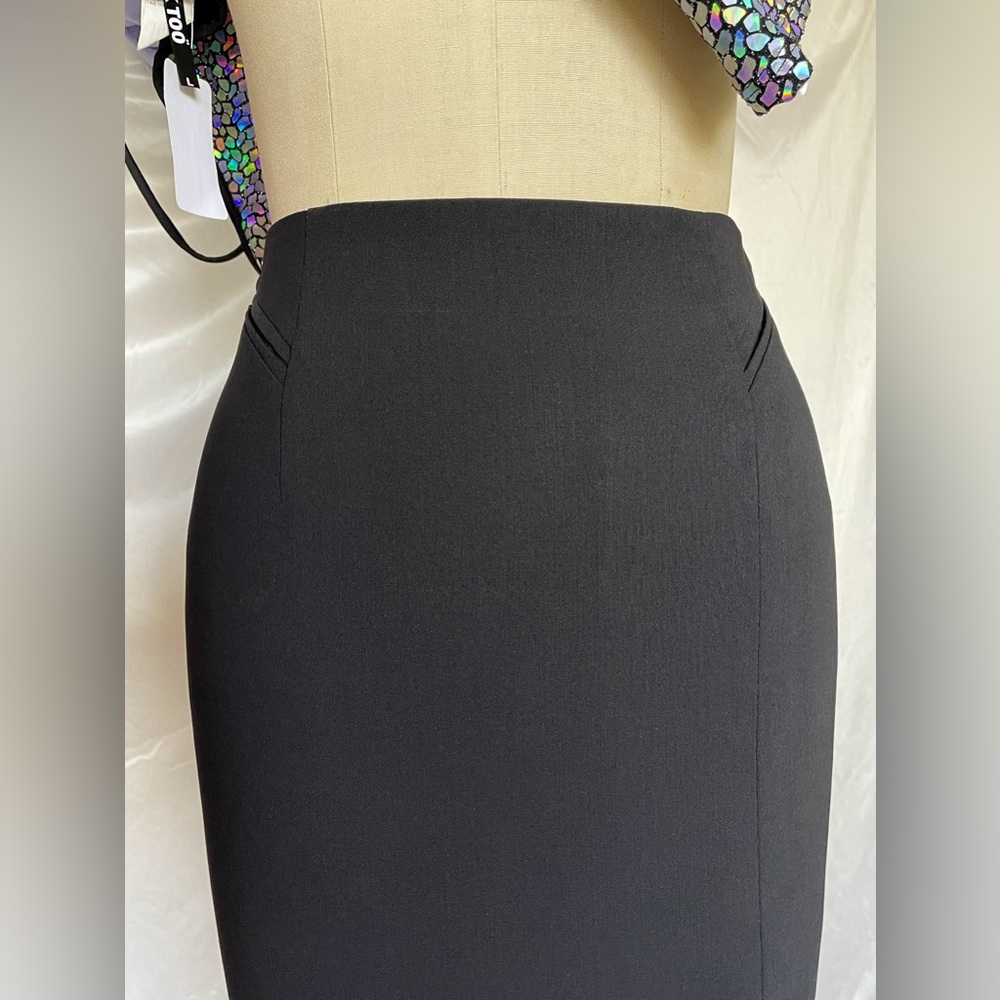 Escada Germany Thin Wool pencil long skirt side slit black size 34 EU / 2 US - Picture 5 of 15